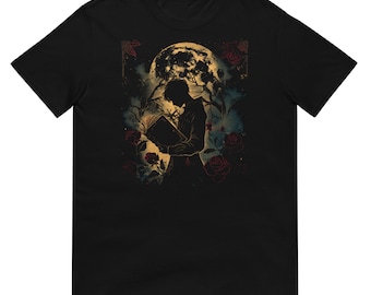 Short-Sleeve Unisex T-Shirt Moonlit Silhouette T-Shirt - Enchanting Full Moon Graphic Tee - Artistic Night Design