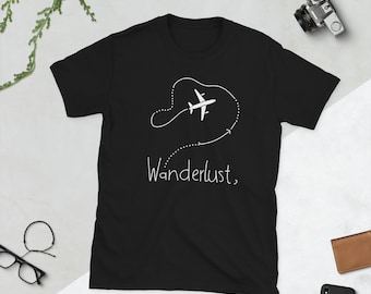 Wanderlust T-shirt - Flygplan Graphic T-shirt - Resälskare T-shirt - Äventyr väntar Kortärmad Unisex T-shirt