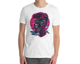 Grafisch T-shirt cyberpunk: neon sci-fi robot-T-shirt