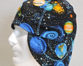 Outer Space Welder Cap Solar System Welding Cap Reversible 100 % Cotton Decorative Stitching Welding Caps For Men Gifts for Welders