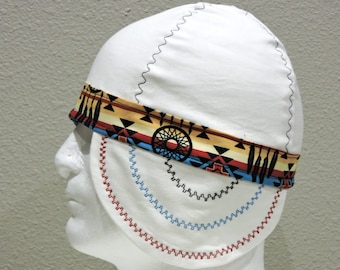 Native Welding Cap, Aztec Welder Cap, Welding Cap, Reversible, 100% Cotton, Made To order, Custom welding caps, Gifts for him