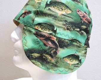 Fishing Welding Cap, Welders Cap Fishing, Fishing Cap, 100% Cotton, Reversible, Decorative Stitching, Welding Caps For Men,Fishing Aesthetic