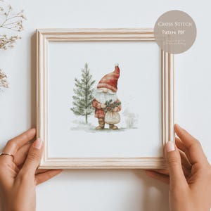 Cross Stitch Pattern Christmas Gnome | Christmas Embroidery Designs PDF | Modern Cross Stitch Designs|Digital Cross Stitch Pattern | 299