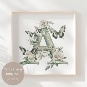 Custom Cross Stitch Pattern Alphabet Letter A| Stitch Embroidery Designs PDF| Modern Cross Stitch Designs| Digital Cross Stitch Pattern| 161