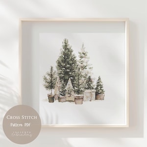 Cross Stitch Pattern Christmas Trees | Christmas Embroidery Designs PDF | Modern Cross Stitch Designs|Digital Cross Stitch Pattern | 300