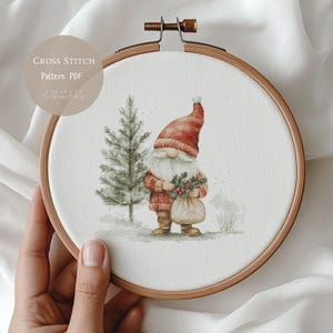 Cross Stitch Pattern Christmas Gnome | Christmas Embroidery Designs PDF | Modern Cross Stitch Designs|Digital Cross Stitch Pattern | 299
