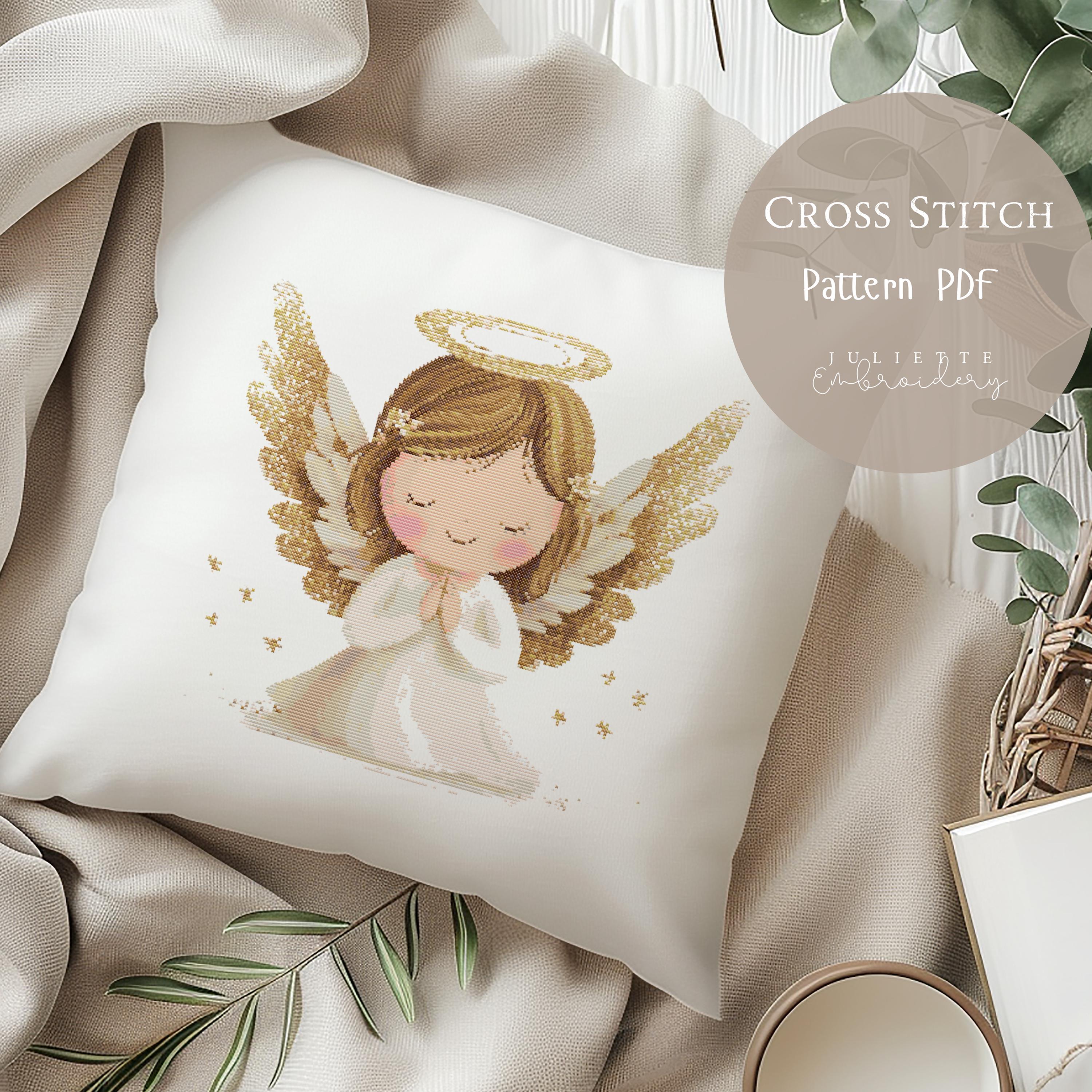 クロスステッチパターン かわいい天使 | 守護天使の刺繍デザイン PDF