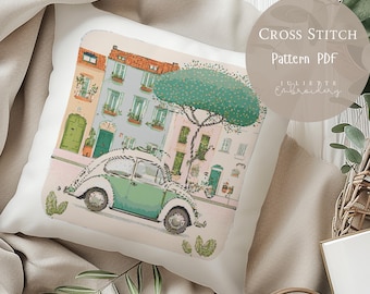 Cross Stitch Pattern Vintage Car |Van Embroidery Designs PDF| Modern Cross Stitch Designs|Cross Stitch|Digital Cross Stitch Pattern| 20