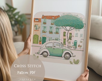 Cross Stitch Pattern Vintage Car |Van Embroidery Designs PDF| Modern Cross Stitch Designs|Cross Stitch|Digital Cross Stitch Pattern| 20