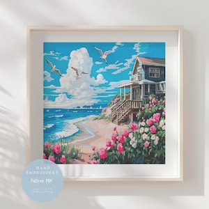 Cross Stitch Pattern Beach Paradise |Landscape Embroidery Designs PDF| Modern Cross Stitch| Cross Stitch|Digital Cross Stitch Pattern| 19