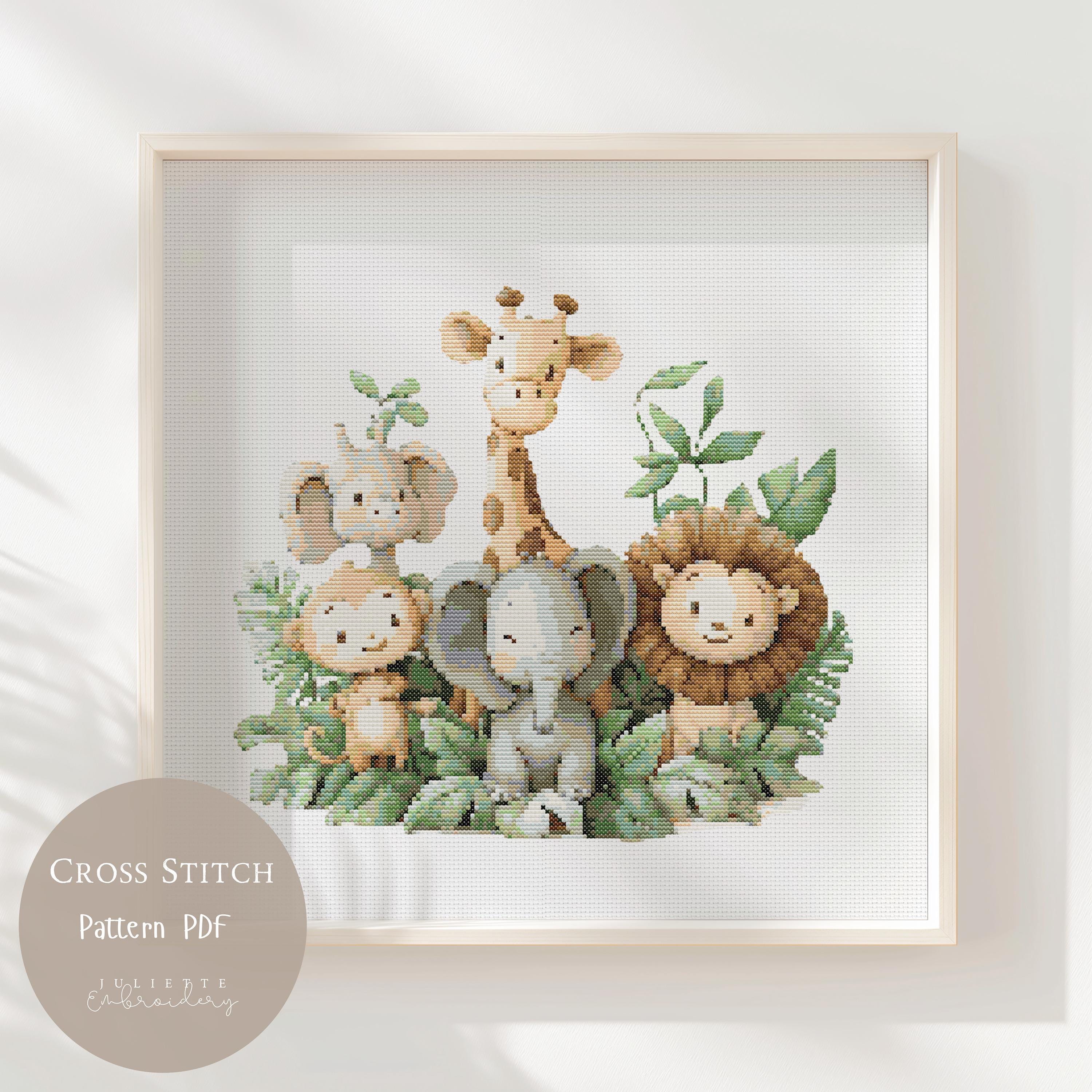 Cross Stitch Pattern Savana Animal |nursery Embroidery Designs Pdf|modern Cross  Stitch Designs|cross Stitch|digital Cross Stitch Pattern|251 - Etsy, image size:3000x3000
