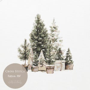 Cross Stitch Pattern Christmas Trees | Christmas Embroidery Designs PDF | Modern Cross Stitch Designs|Digital Cross Stitch Pattern | 300