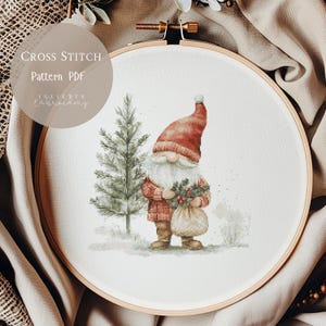 Cross Stitch Pattern Christmas Gnome | Christmas Embroidery Designs PDF | Modern Cross Stitch Designs|Digital Cross Stitch Pattern | 299