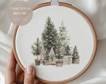 Cross Stitch Pattern Christmas Trees | Christmas Embroidery Designs PDF | Modern Cross Stitch Designs|Digital Cross Stitch Pattern | 300