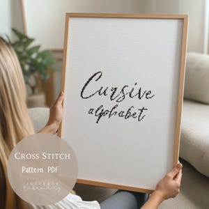 Full Alphabet Cross Stitch Pattern PDF | Calligraphy Font Cross Stitch PDF|Modern Letters Embroidery Chart|ABC Text Pattern for Stitcher|380