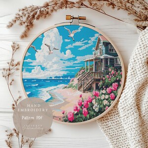 Cross Stitch Pattern Beach Paradise |Landscape Embroidery Designs PDF| Modern Cross Stitch| Cross Stitch|Digital Cross Stitch Pattern| 19