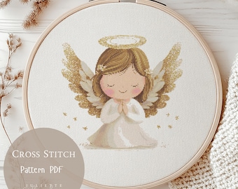 クロスステッチパターン かわいい天使 | 守護天使の刺繍デザイン PDF