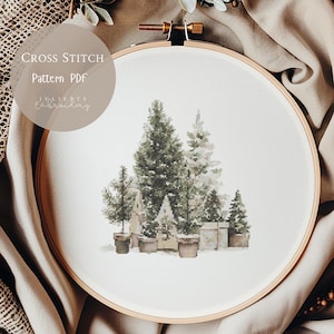 Cross Stitch Pattern Christmas Trees | Christmas Embroidery Designs PDF | Modern Cross Stitch Designs|Digital Cross Stitch Pattern | 300