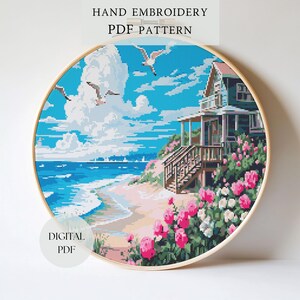Cross Stitch Pattern Beach Paradise |Landscape Embroidery Designs PDF| Modern Cross Stitch| Cross Stitch|Digital Cross Stitch Pattern| 19