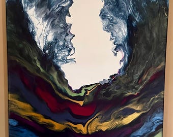 One of a kind abstract acrylic painting