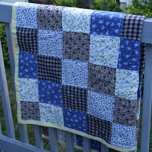 Blue and Yellow Baby/Throw Quilt