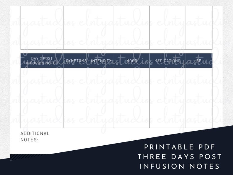 Iv Infusion Tracker Chart.pdf Post IVIG Infusion Log | Printable PDF | Chronic Illness Tracker ...