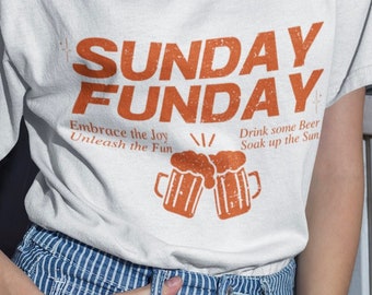 Camiseta con colores cómodos para el domingo divertido: camiseta con gráfico retro