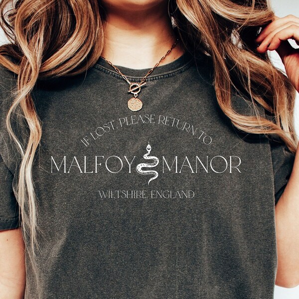 Malfoy Manor Shirt, Comfort Colors, Dramione, Draco Malfoy, Booktok, Malfoy T Shirt, Harry Potter, Dramione T Shirt, Bookish Gifts, Bookish
