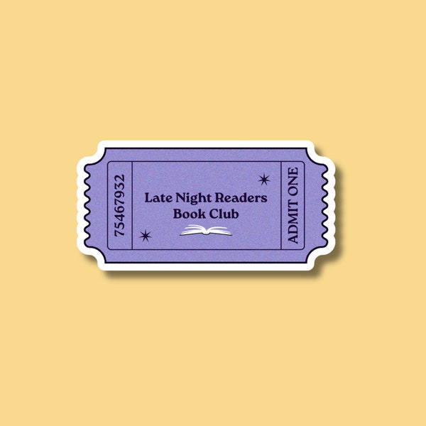 Late Night Book Club Sticker, Book Club, Bookish Sticker, Reader Sticker, Gifts for Readers, Kindle Sticker, Kindle Reader, Late Night Reads