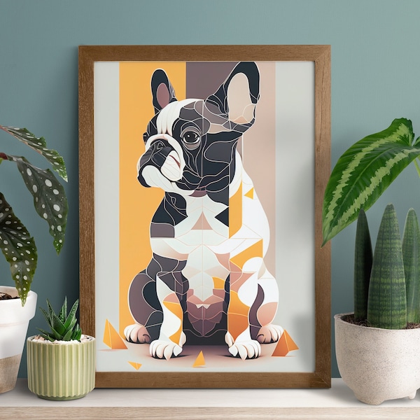Minimalist French Bulldog Canvas Print | Affordable Art |Decor|Dog Lovers|Digital Download|Modern Pet Portrait|Stylish Canvas|Home Interiors