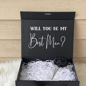 Best men box, Personalized Name Groomsmen Black Box, Groomsmen Proposal gift box, Empty Gift Box for Groomsmen Proposal or Groomsmen Favors