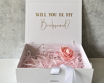 Custom Empty Gift Box: Bridesmaid Proposal, Magnetic Closure gift box, maid of honor proposal box