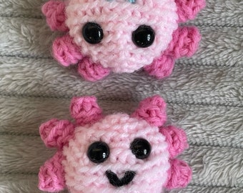 Cute crochet axolotl stuffie