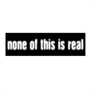 none of this is real Bumper Stickers