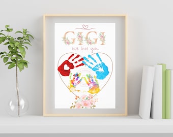 Gigi Handprint Art: DIY Grandchildren Gift (Digital Download)