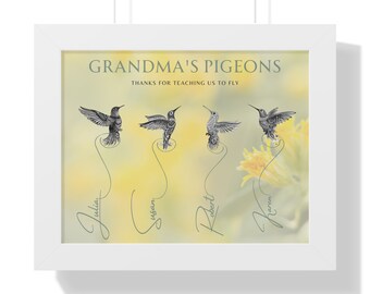 Personalized Hummingbird Print: Grandma's Gift, Family Names (Digital Print)