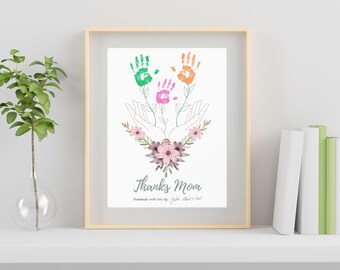 Mother's Day Handprint Bouquet: Personalized Family Keepsake (PDF/PNG)