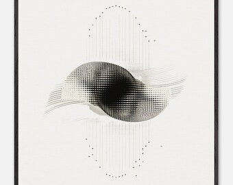 Abstract Geometric Art Print: Minimalist Wooden Framed Poster