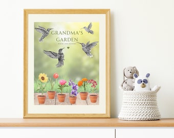 Custom Birth Flower Bouquet Art: Grandma's Garden Digital Print