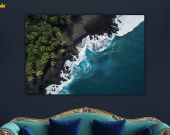 Tropical Beach Aerial View: Ocean Acrylic Wall Art