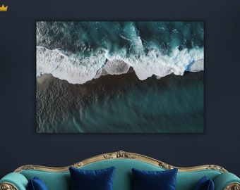 Aerial Ocean Acrylic Print: Tropical Beach Tempered Glass Wall Art