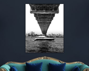 Sydney Harbor Bridge Acrylic Print: Yacht Home Decor