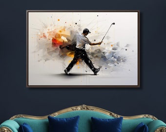 Abstract Golf Canvas Print: Modern Sport Wall Decor, Framed Art