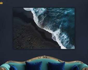 Aerial Ocean View Acrylic Print: Tropical Beach Tempered Glass Wall Art