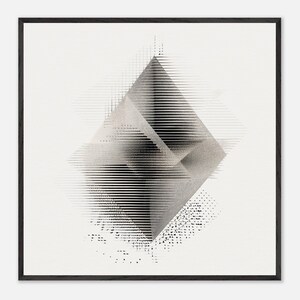 Arte da parete stampa astratta design minimalista con tratti sottili di triangoli poster premium con cornice in legno triangolo artistico buco perfetto arredamento per la casa