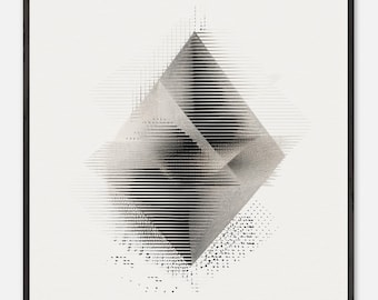 Abstract Triangle Art Print: Minimalist Wooden Framed Poster