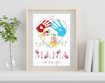 Mama Handprint Art: Mother's Day Kid Craft Gift (Printable)