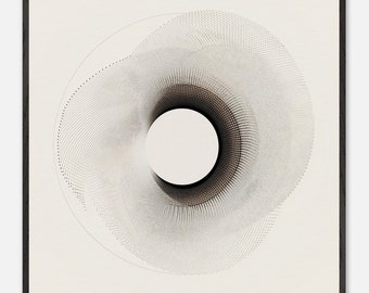 Abstract Circle Art Print: Minimalist Wooden Framed Poster