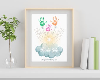 Mothers Day Memorial Handprint Art Digital Gigi Gift DIY Kid Craft Remembrance Printable Keepsake
