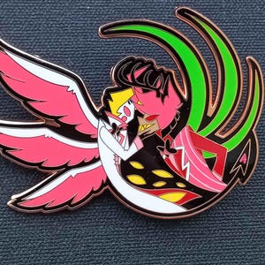 Hell Hotel Alastor And Lucifer Radioapple enamel pin (2.75in)